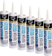 Dap Inc 18152 6 Pack 10.1 oz. Alex Plus Acrylic Latex Caulk Plus Silicone, White