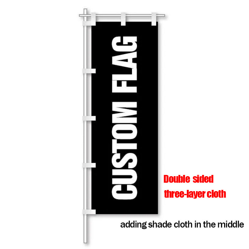 Nobori Flag-Custom Nobori Banner 70x23inch (180x60cm)-Double side