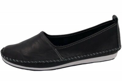 Andrea Conti Damen Slipper Schwarz Leder Schuhe 0027422-022