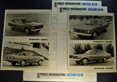 1974 Datsun B-210 Press Release Kit Sedan Hatchback Nissan