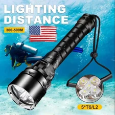 300000LM 5/3leds LED Diving Flashlight Scuba Dive Torch Professional Diver Light