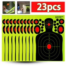 23 PCS Shooting Targets Reactive Splatter Range Paper Target Gun Shoot Rifle