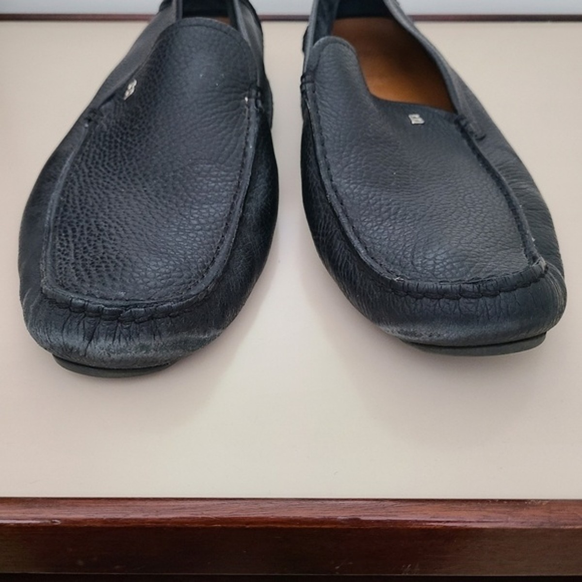 Bally Wander-U-O Pebbled Leather Driver Loafer Black Size 13  display picture 1