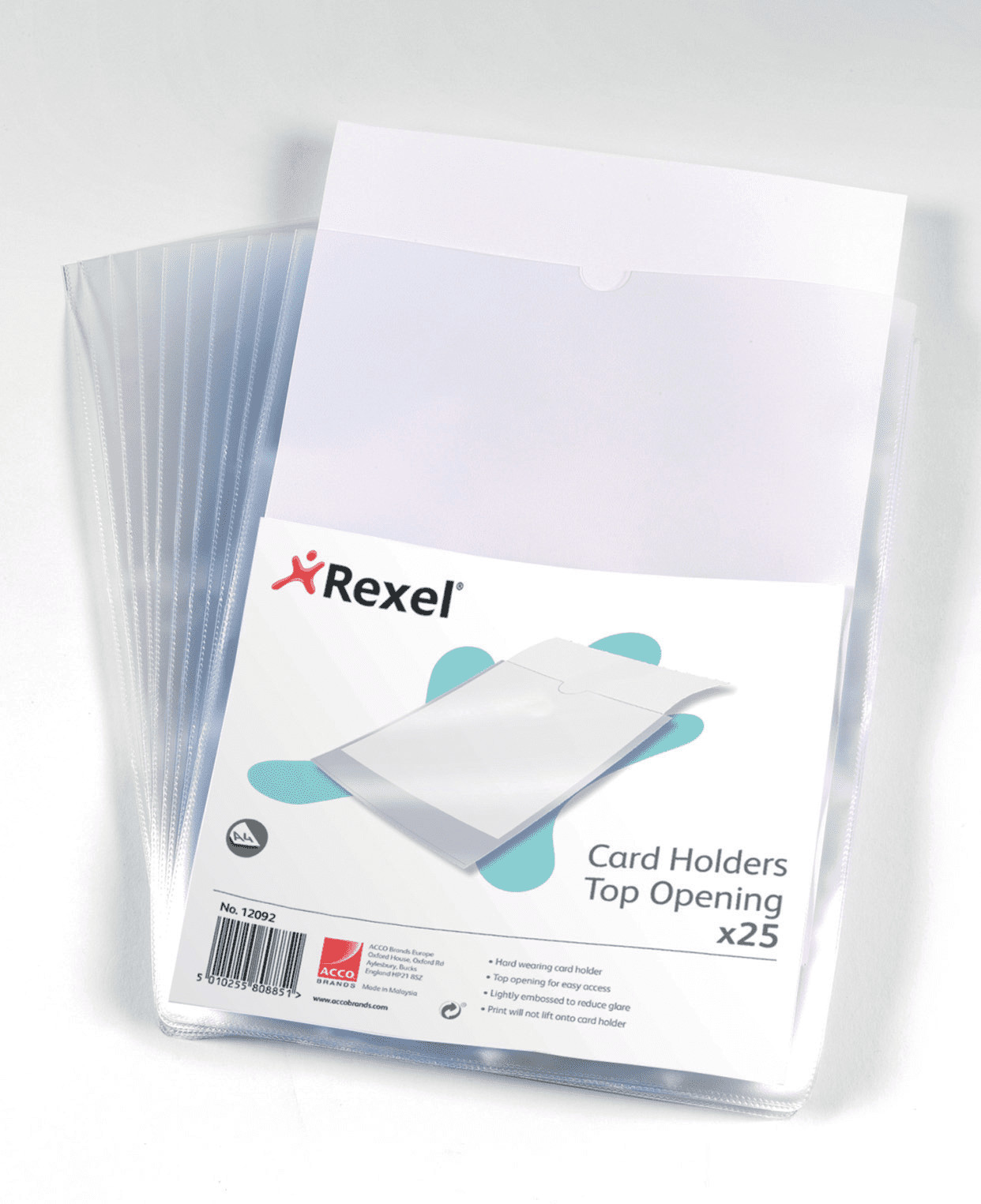 Rexel Nyrex A4 Card Holders Top Opening Clear Document Storage Wallets (25-Pack)