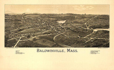 Panoramic Map of Balwinville MA 16x24