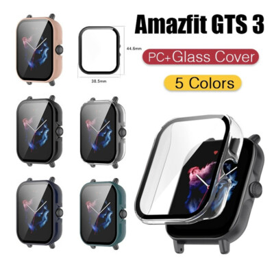 Für Amazfit GTS 3 Schutzhülle PC+Gehärtetem Glas Hülle Display Schutz Fallschutz