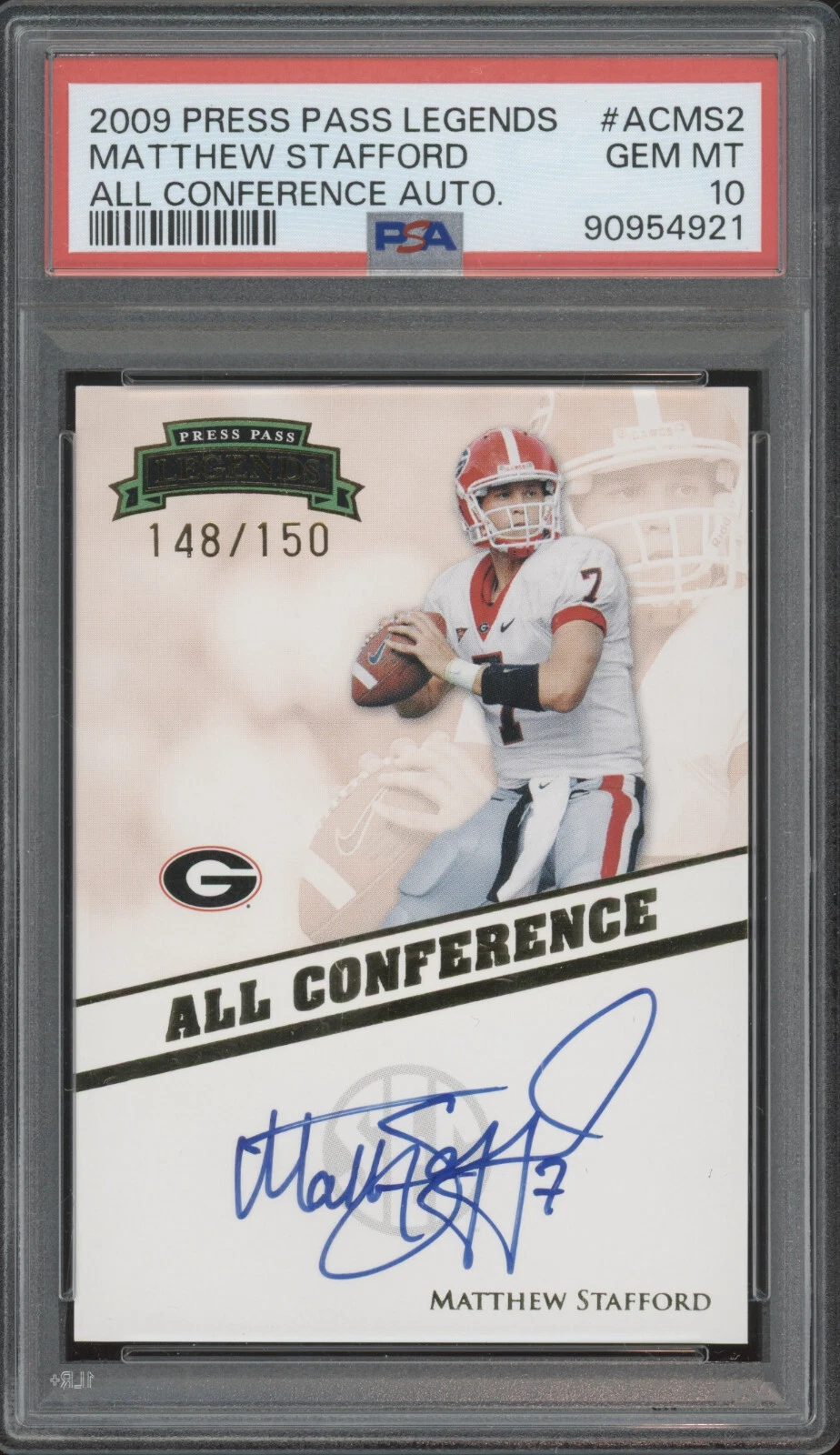 Matthew Stafford Press Pass Legends All Conference Autographs #ACMS2 Base