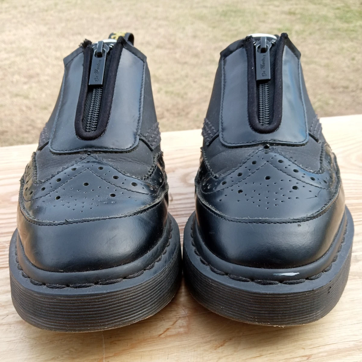 Dr Martens Resnik Black Celia Quad Zipper Womens Sz 8 Oxford