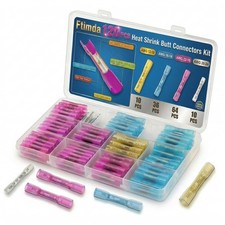 120PCS Heat Shrink Butt Connectors, Marine Grade Waterproof Electrical Wire C...