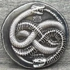 1 oz .999 FS Circle of Life Snake High Relief Silver Round Black Hand Bullion