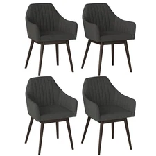 Dining Chairs Set of 4 Upholstered Accent Chairs with Comfy Padded Backrest