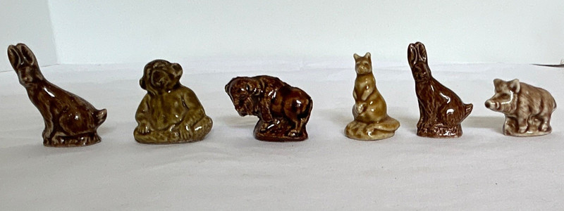 Wade Whimsies Figurines Set 6 Assorted 1950’s Wade Ceramics England Red Rose Tea