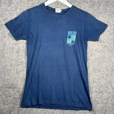 Vintage 70s Volvo Mt Washington Valley Blue Graphic T Shirt Mens Size S 15.5x24
