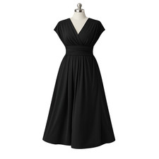 NWTHalara Womens L Wrap Midi Dress Breezeful Lightweight Black Athleisure Travel