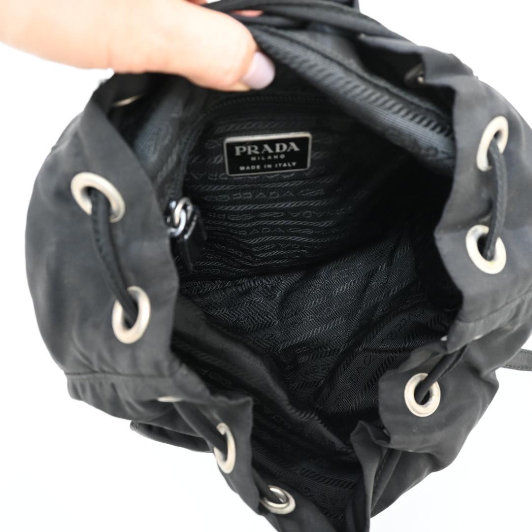 PRADA backpack triangular logo black From Japan P… - image 8