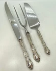 Towle FONTANA Sterling Handle Stainless Blade Carving Knife & Fork Dessert Serve