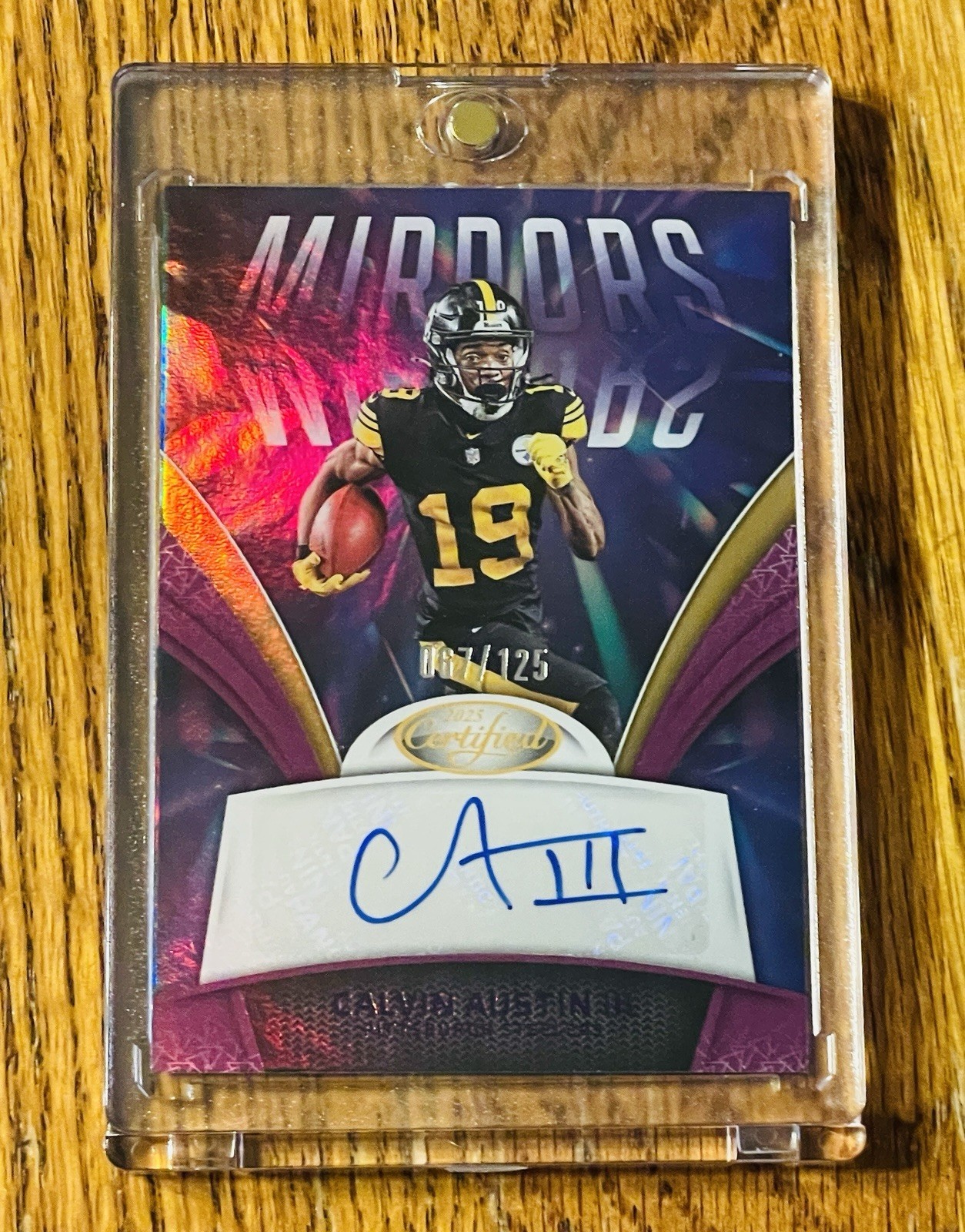 2025 Panini Certified Mirror Signatures Calvin Austin III #MS-CAU Purple /125