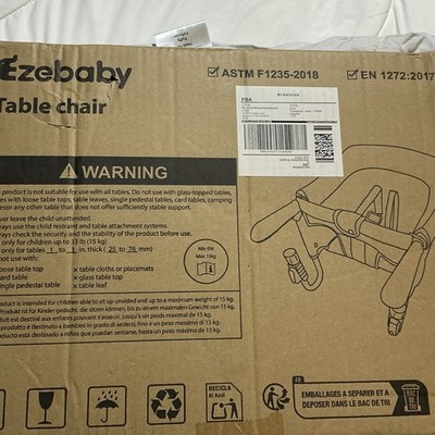 Ezebaby Hook on High Chair Gray Easy Assemble Child Restraint System
