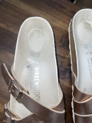 Women's 37 Birkenstock Yao Birko-Flor Sandals Germany Rose Gold Slip-On - Picture 4 of 7