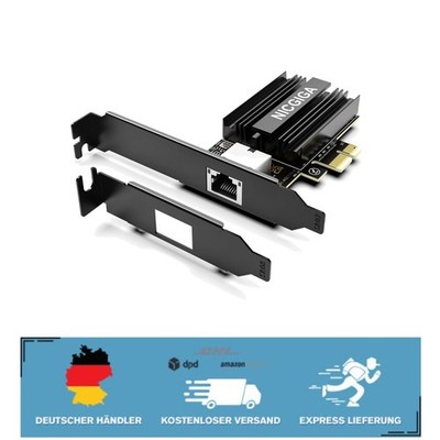 10G Netzwerkkarte PCI-e X1 mit Marvell Controller & WOL-Funktion schwarz