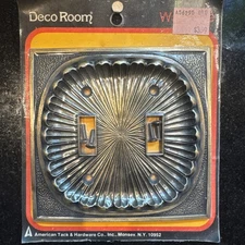 American Tack & Hardware Double Light Switch Plate – Versailles Florentine Gold