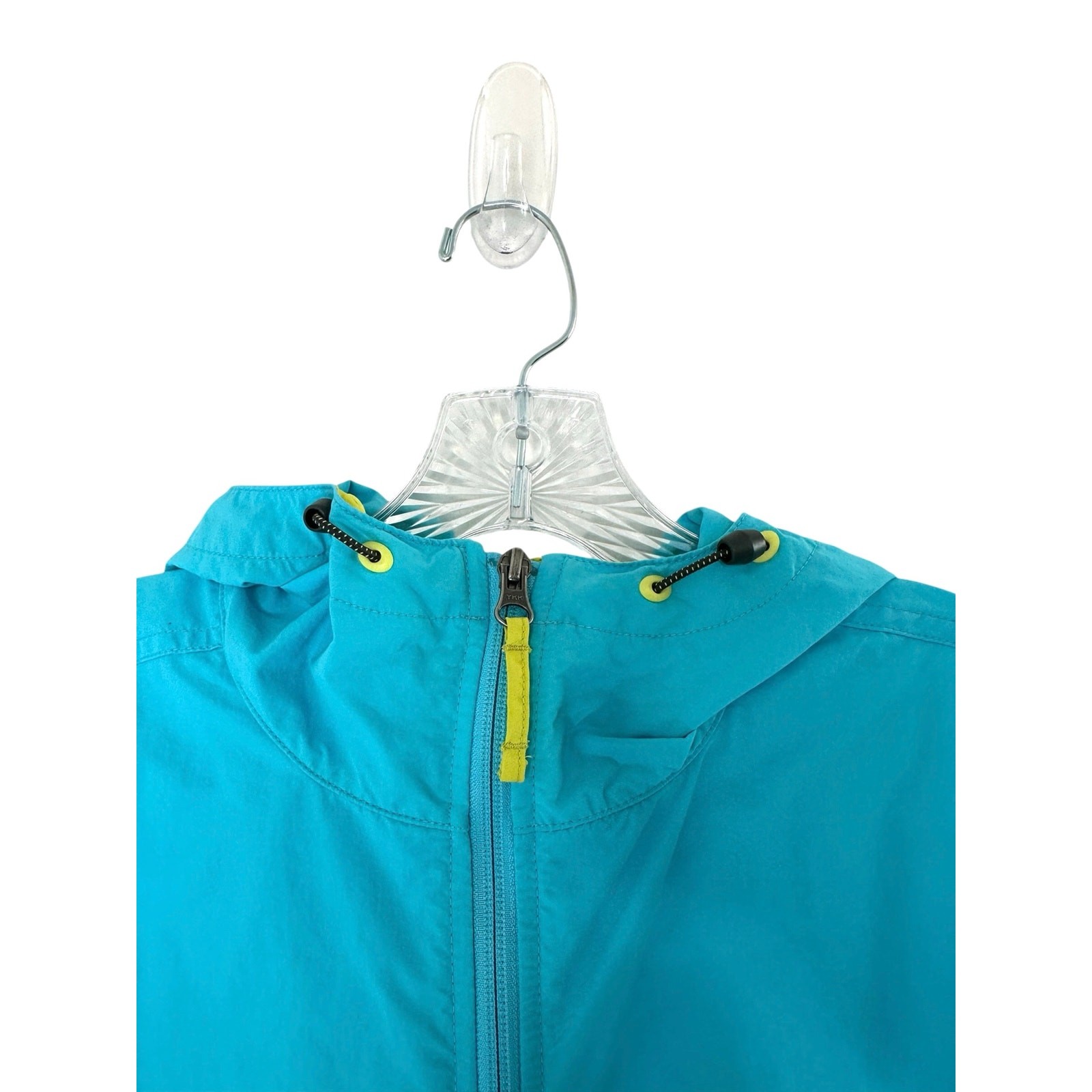 L.L. Bean Women's Blue Yellow Anorak Quarter Zip Nylon Windbreaker Jacket Size M