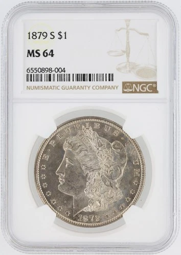 1879-S Morgan Silver Dollar NGC MS64 S$1 San Francisco Minted No Reserve