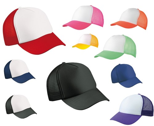 MEN'S UNISEX TRUCKER CAP HALF MESH TRUCKER HAT PADDED FRONT PANEL