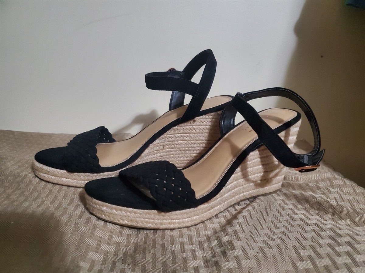 LC Lauren Conrad Women's Lapis Comfort Wedge Sandals Black Size:10