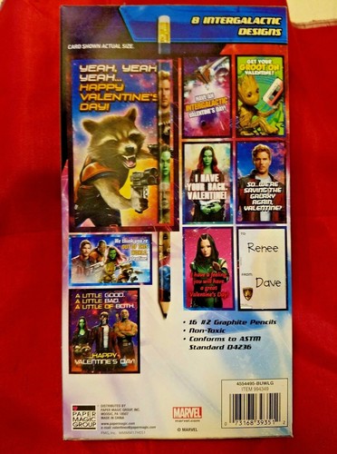 Guardian of the Galaxy Valentine Vol. 2, 16 Cards with 16 Pencils New - Picture 2 of 2