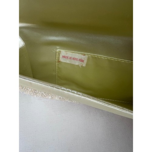 Vintage Beaded Evening Clutch Iridescent Sequins Made Hong Kong Cream - Picture 19 of 20
