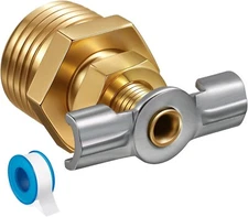 1 Pack 1/2'' RV Water Heater Replacement Drain Valve with Tape, Durabl