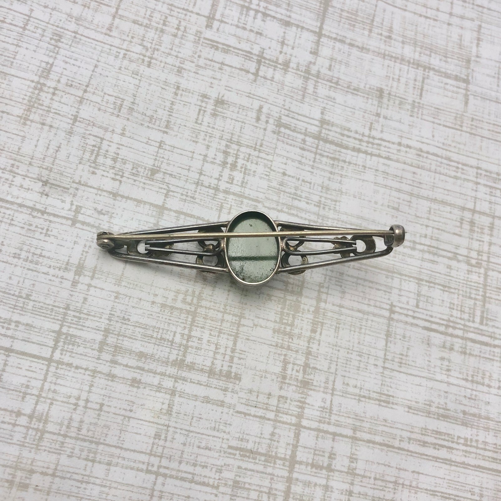 1940s Jade and Sterling Brooch - image 3