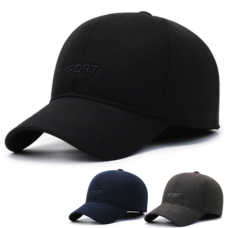 ZONBAILON Men's Winter Cold-proof Fleece Baseball Cap Warm Ear Protection Cap
