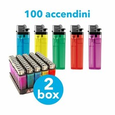 100 ACCENDINI ATOMIC ECONOMICI A PIETRINA TRASPARENTI 2 box