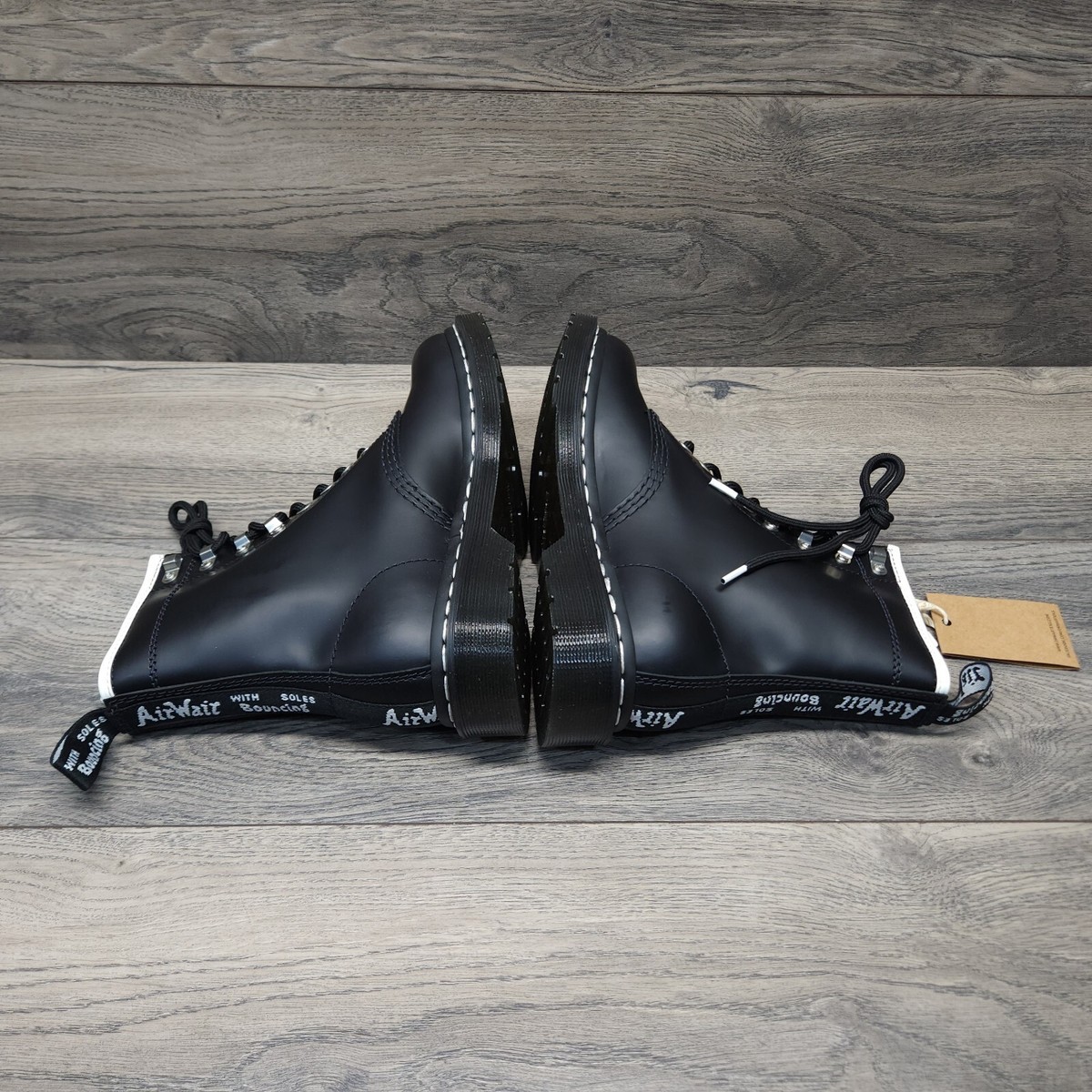 Dr. Martens 1460 Zipped HDW Black Boots Women Size 6 Rolled Smooth