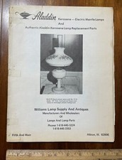 Vintage catalog Williams Lamp Supply Albion IL Aladdin Kerosene lamps parts