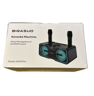 Karaoke Machine  with 2 UHF Wireless Microphones Portable Bluetooth Singing PA