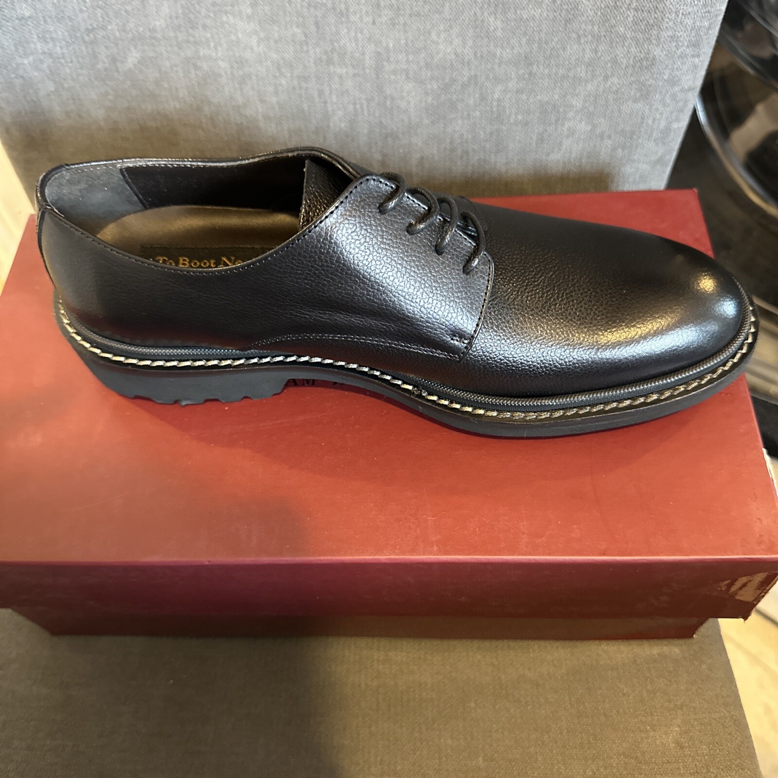 SAOLA To Boot New York Brookdale scarpe derby punta liscia uomo 7M nero ??