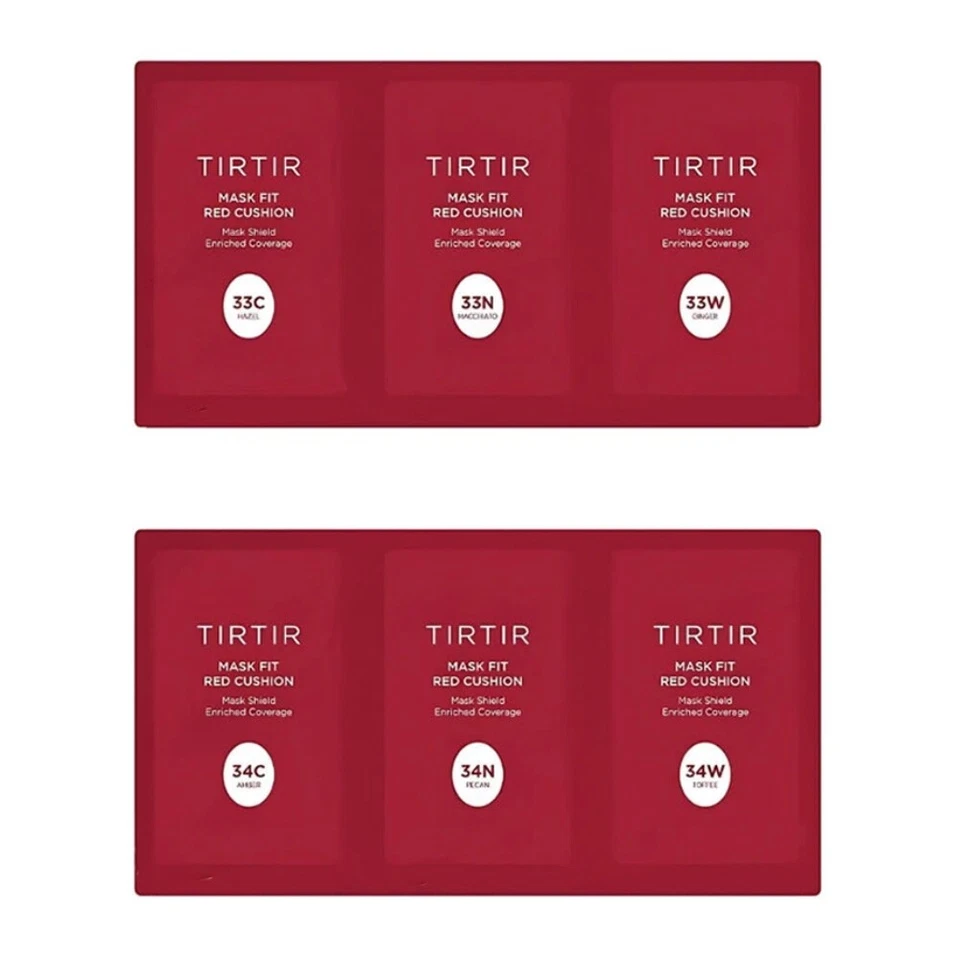 TIRTIR Mask Fit Red Cushion 6 Shade Trial Kit (33C-34W) - Musterset
