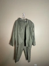 Krishna  Jacket & Pants Set Women's 48 Olive Green 100% Linen Classic