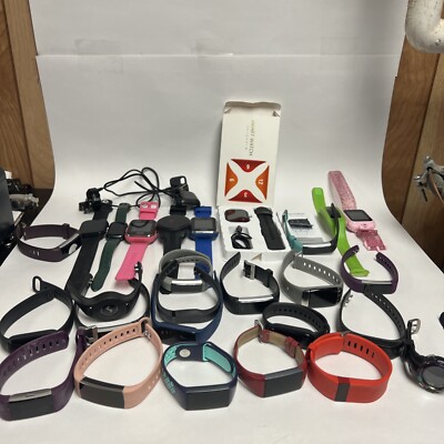 LOT OF 27 Smart Watch Fitness Activity Trackers Used (UNTESTED) Read