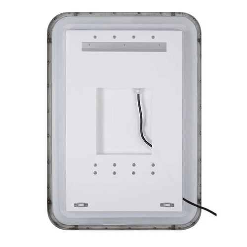 Uttermost Crofton Contemporary Metal Large Mirror in Satin Black/Silver - Picture 5 of 9