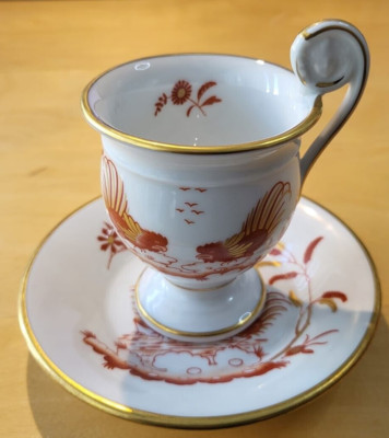 2 x Richard Ginori Mokka Espressotasse Untertasse DI Doccia Florence Galli Rossi