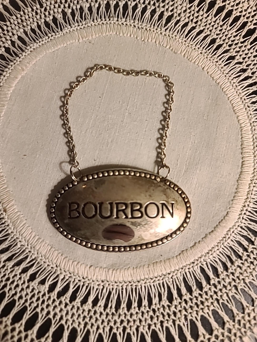 Decatur Tags Vintage Godinger Silver Plate Bottle Decatur Tag Plaque BOURBON | eBay