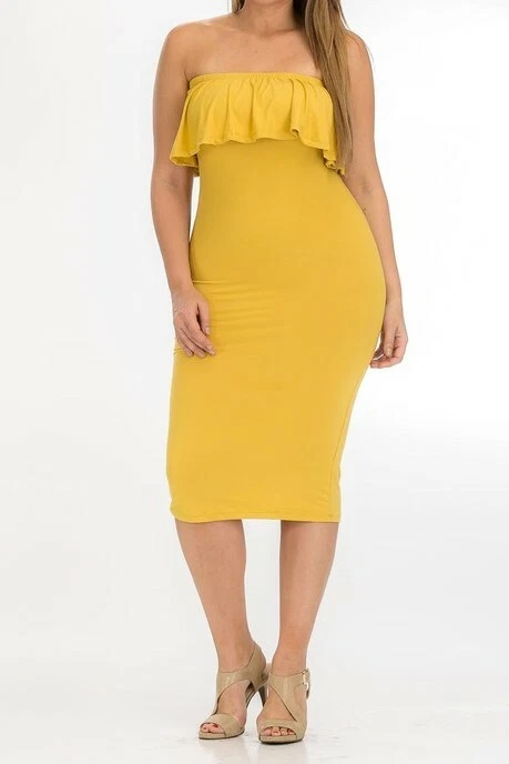 Mustard tube dress outlet