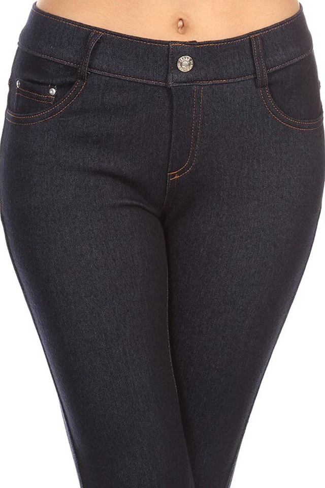 Pantalones cortos básicos de cinco bolsillos elásticos Capri Jegging S ~ 3XL Foto 4 de 4