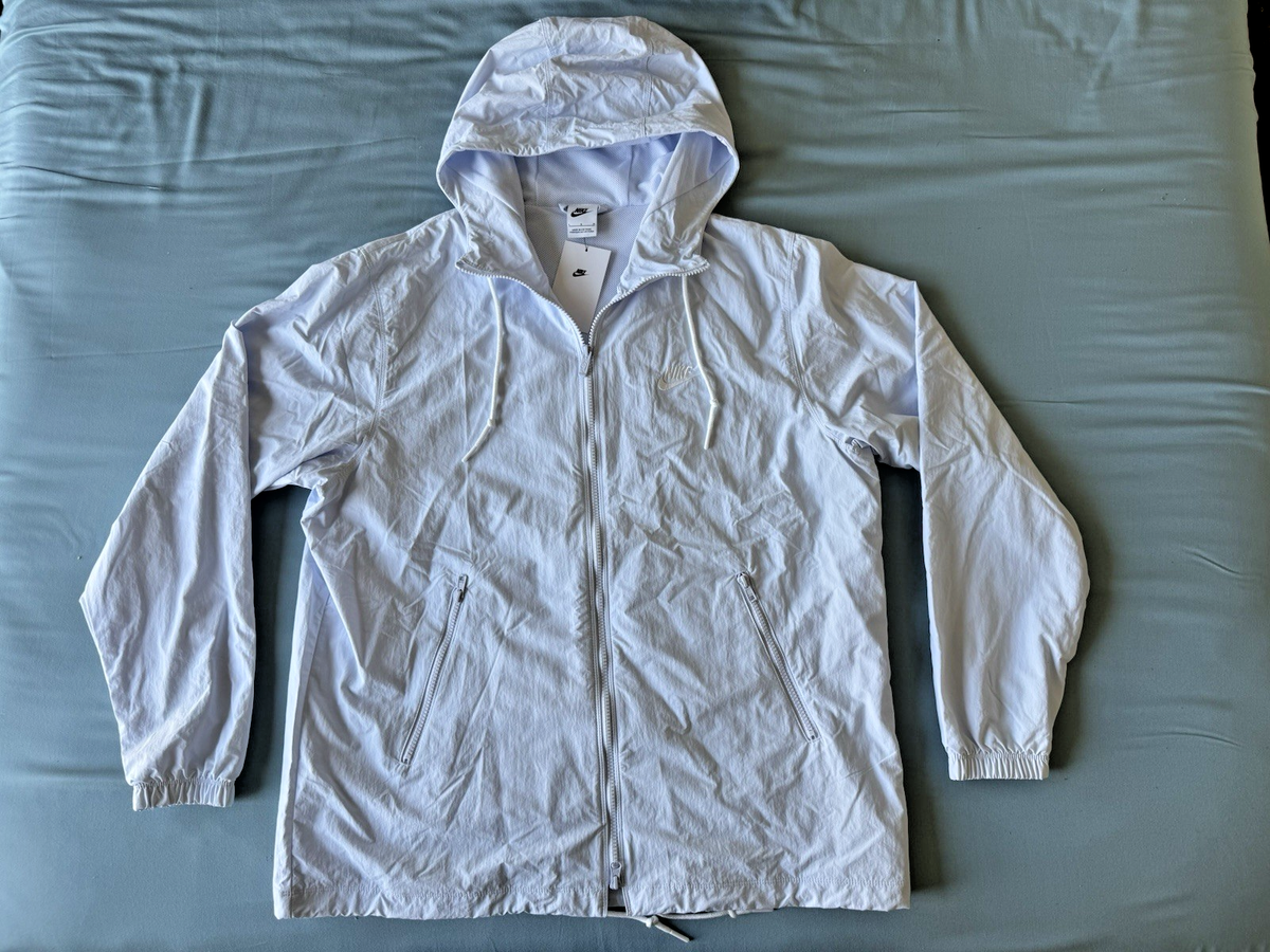 NIKE Men's Club Woven Full Zip Jacket Sky Blue FB7397-085 - LARGE