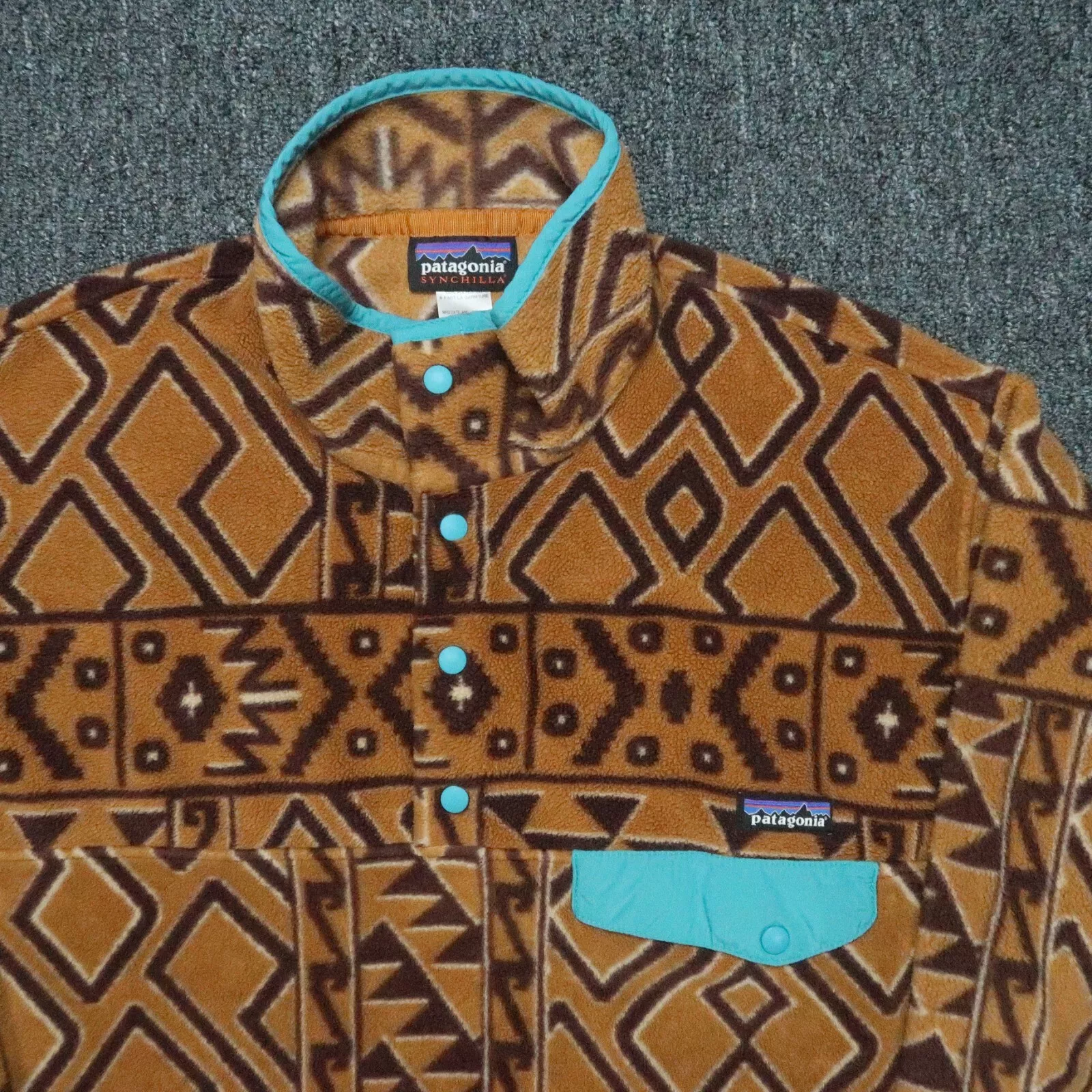 patagonia pullover abstract synchilla snap-t montana jacket