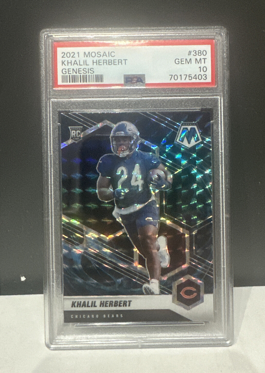 2021 PANINI MOSAIC KHALIL HERBERT GENESIS PSA 10 BEARS ROOKIE #380 RC🐻🐻